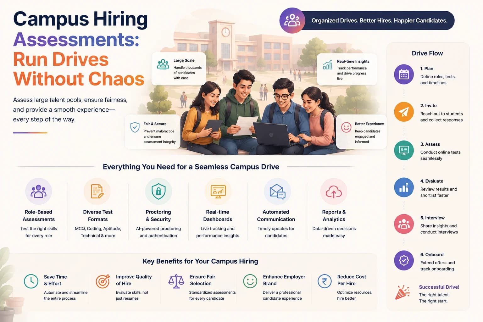 Campus Hiring Assessments: Run Drives Without Chaos