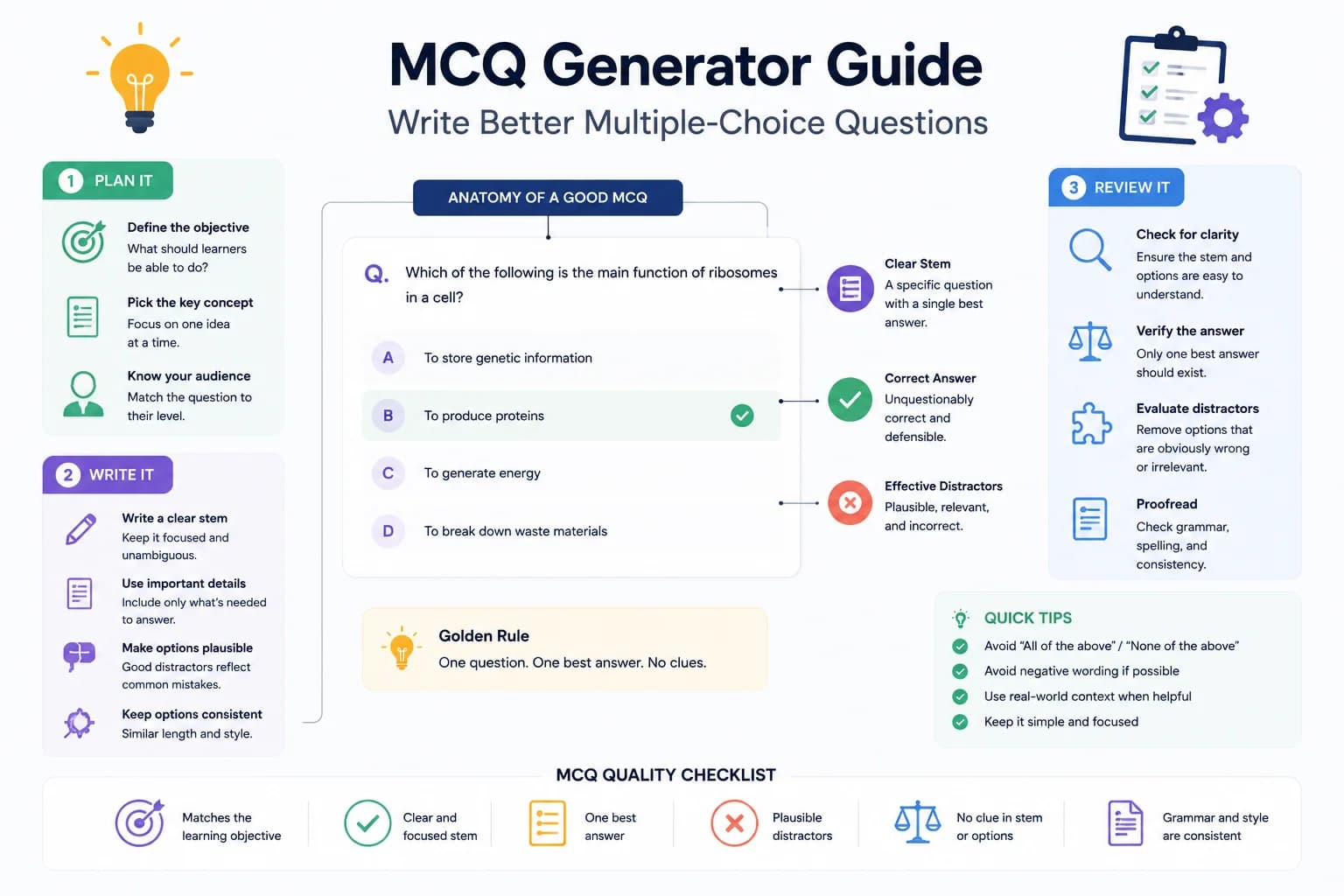MCQ Generator Guide: Write Better Multiple-Choice Questions